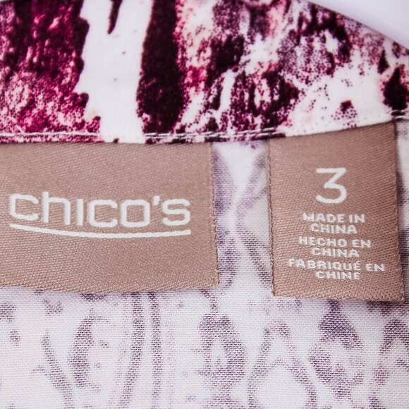 Chico's Purple & White Button Down Shirt - Size XL - Picture 5 of 8